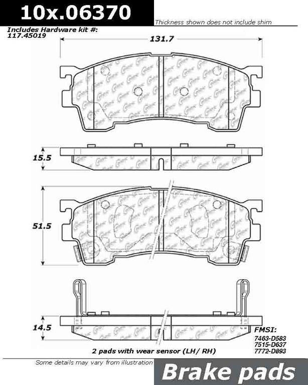 Centric Parts Disc Brake Pad Set 100.06370