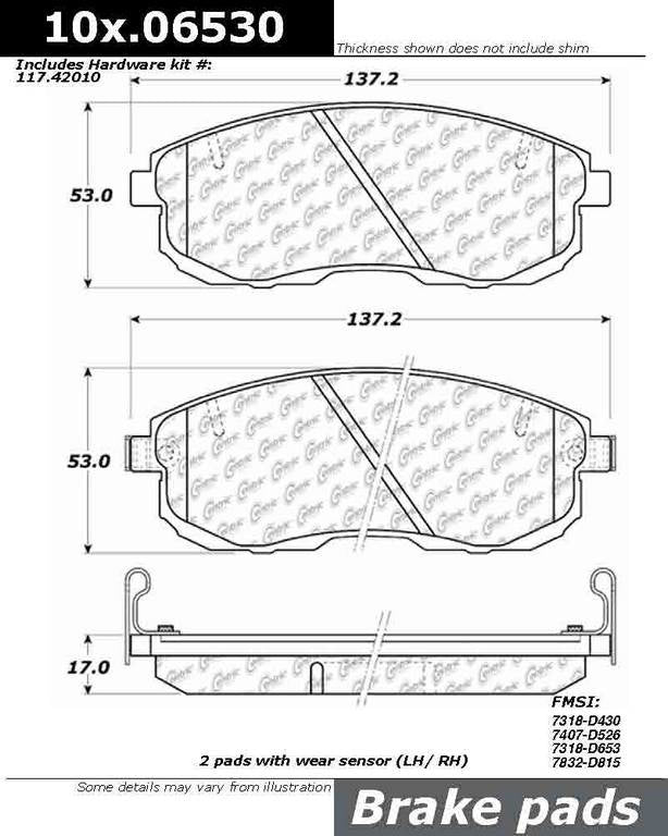 Centric Parts Disc Brake Pad Set 100.06530