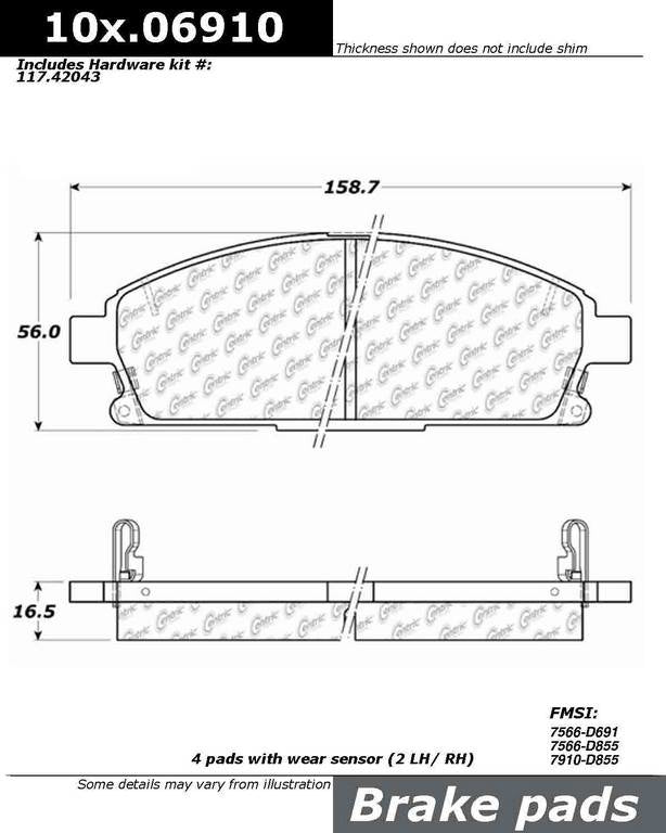 Centric Parts Disc Brake Pad Set 100.06910