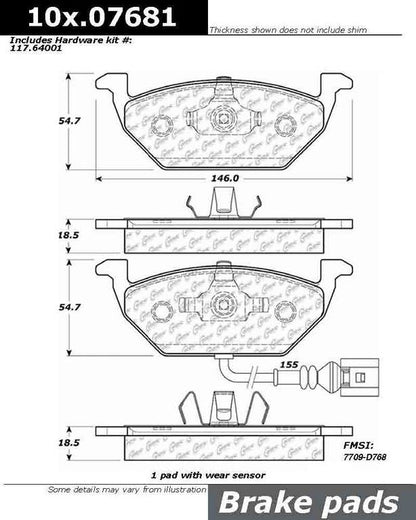 Centric Parts Disc Brake Pad Set 100.07681
