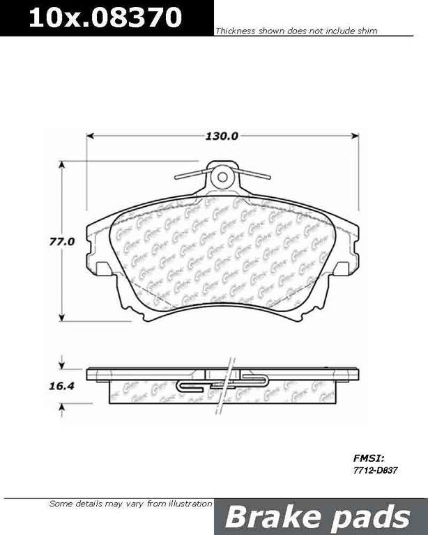 Centric Parts Disc Brake Pad Set Original Equipment Formula for 2000-2012 Volvo S40 V40 100.08370