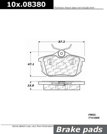 Centric Parts Disc Brake Pad Set 100.08380