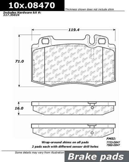Centric Parts Disc Brake Pad Set 100.08470