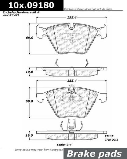Centric Parts Disc Brake Pad Set 100.09180