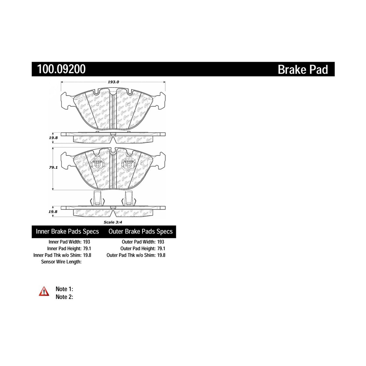 Centric Parts Original Equipment Formula Brake Pads with Hardware 100.09200
