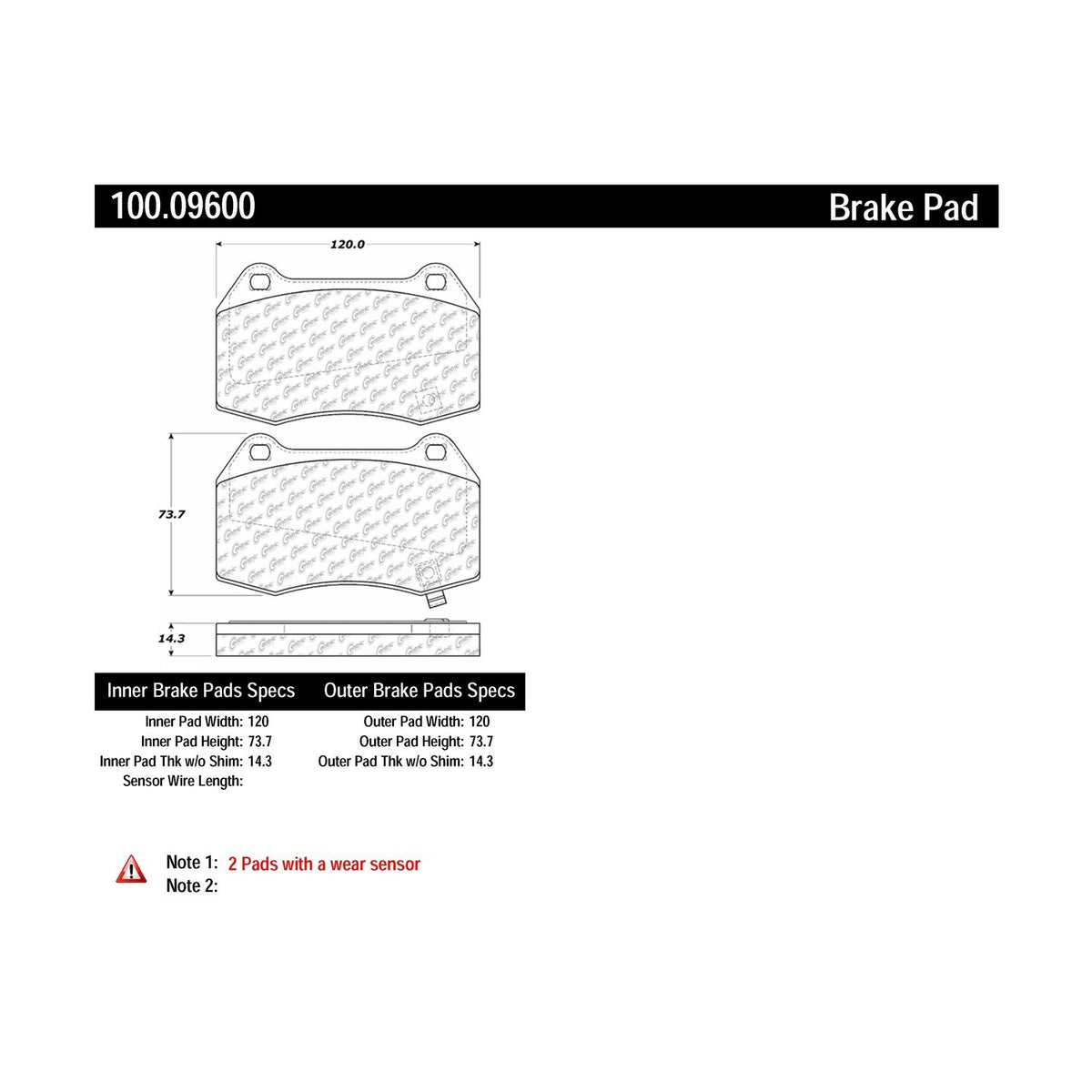 Centric Parts Disc Brake Pad Set Original Equipment Formula for 2003-2004 Infiniti G35 2003-2008 Nissan 350Z 100.09600