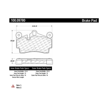 Centric Parts Disc Brake Pad Set with OE Features for 100 Series 100.09780