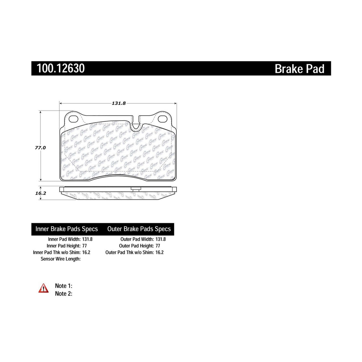 Centric Parts Disc Brake Pad Set Original Equipment Formula for 2006-2009 Land Rover Range Rover, Range Rover Sport 100.12630