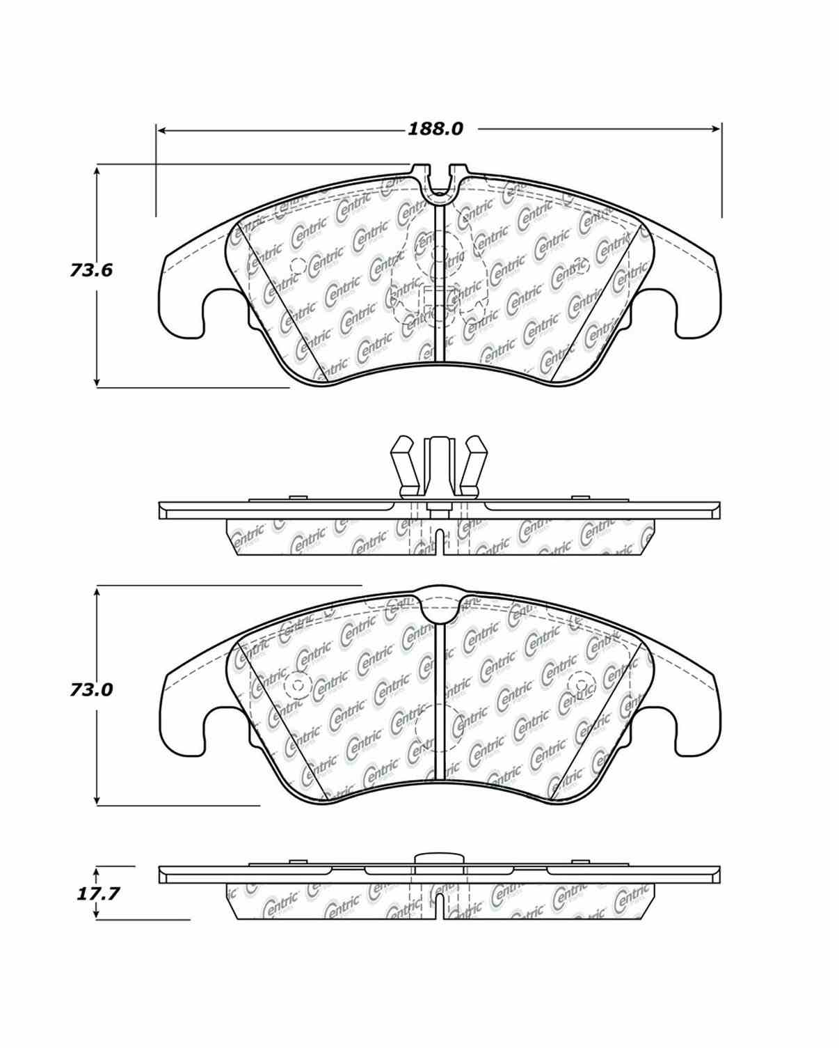 Centric Parts Original Equipment Formula Brake Pads with Hardware 100.13220