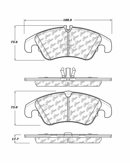Centric Parts Original Equipment Formula Brake Pads with Hardware 100.13220
