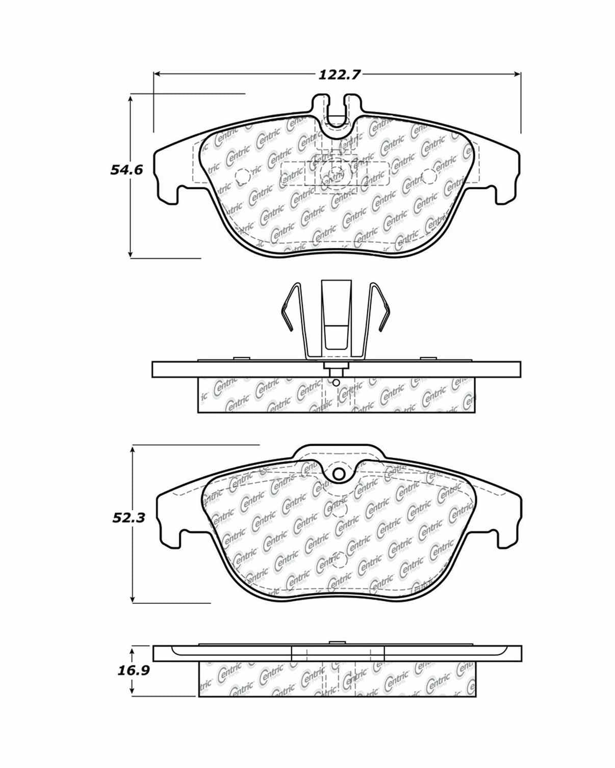 Centric Parts Disc Brake Pad Set Original Equipment Formula for 2008-2017 Mercedes-Benz C180 C200 C250 C280 C300 C350 E200 E350 E400 E550 100.13410