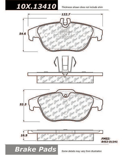 Centric Parts Disc Brake Pad Set Original Equipment Formula for 2008-2017 Mercedes-Benz C180 C200 C250 C280 C300 C350 E200 E350 E400 E550 100.13410