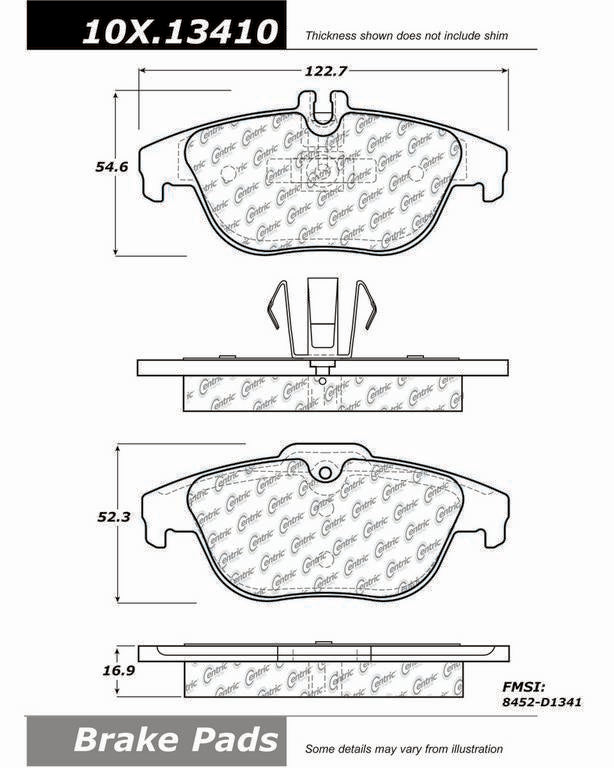 Centric Parts Original Equipment Formula Brake Pads with Hardware 100.13410