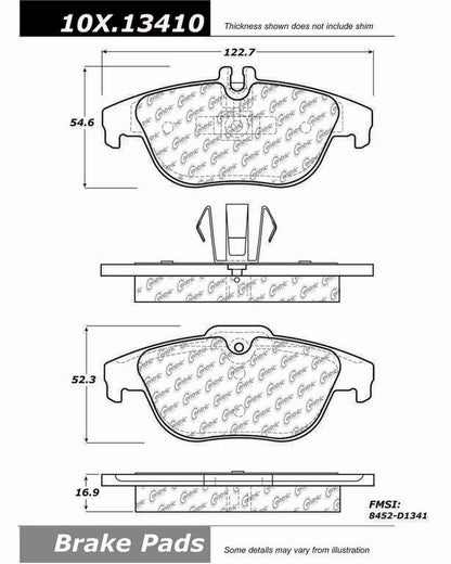 Centric Parts Original Equipment Formula Brake Pads with Hardware 100.13410