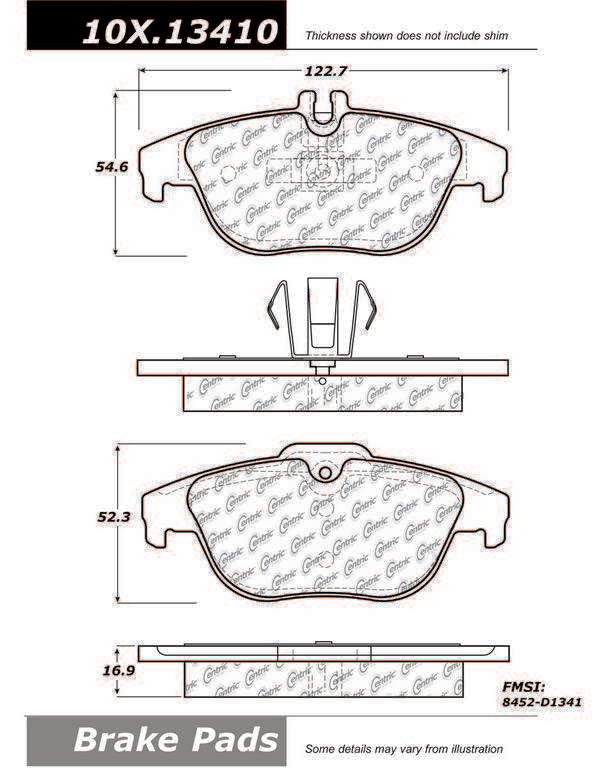 Centric Parts Original Equipment Formula Brake Pads with Hardware 100.13410