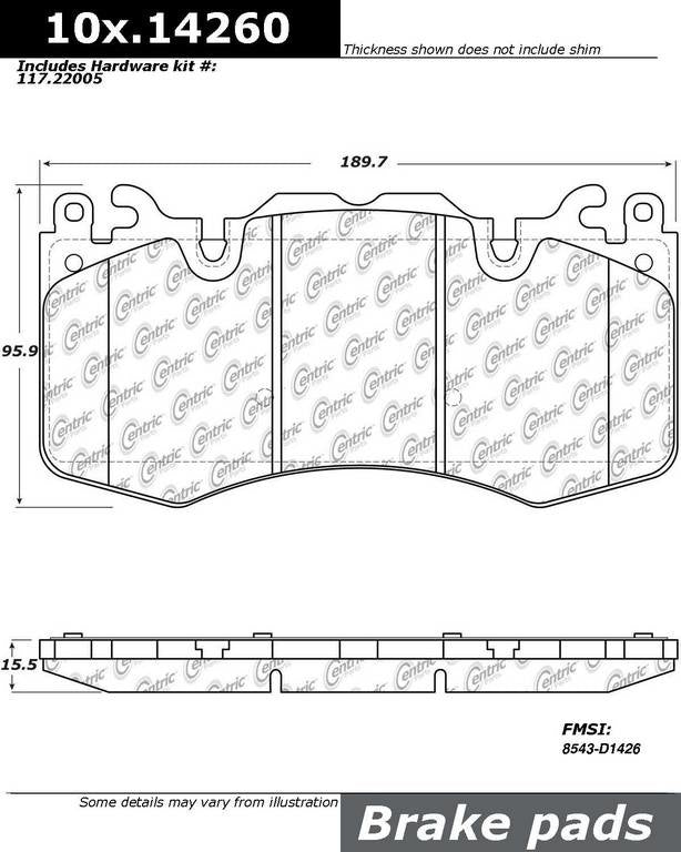 StopTech Original Equipment Formula Brake Pads with Hardware 100.14260