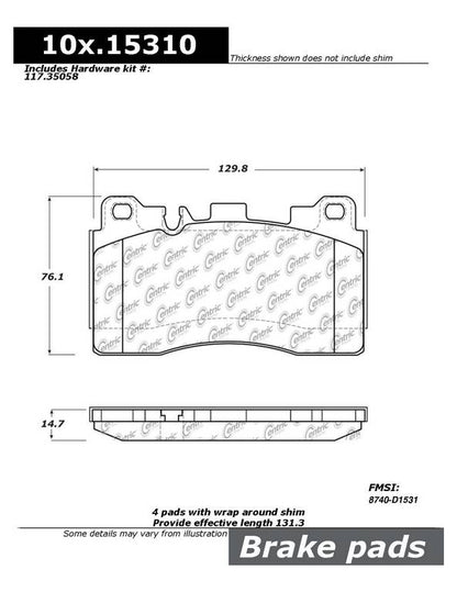 Centric Parts Disc Brake Pad Set 100.15310
