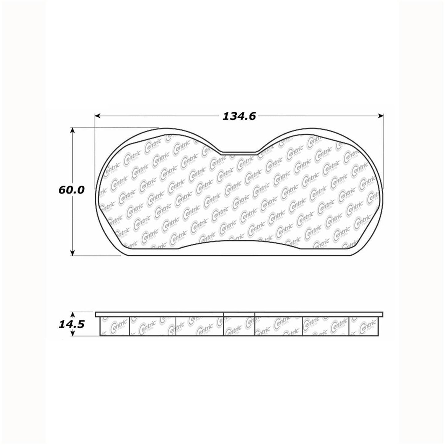 Centric Parts Disc Brake Pad Set with Semi-Metallic compounds 102.00190