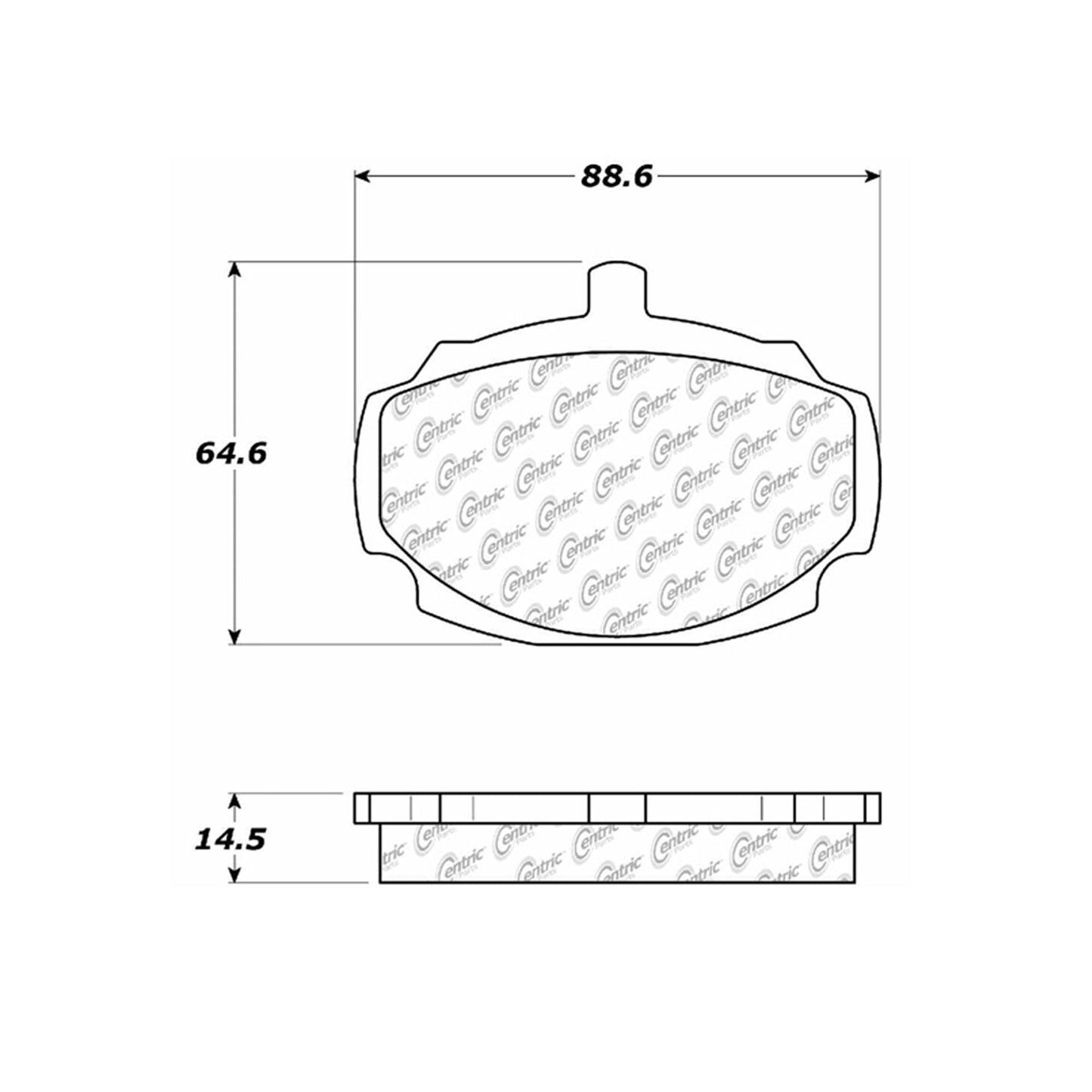 Centric Parts Disc Brake Pad Set Shimmed Semi-Metallic for 100% Asbestos and Copper Free Formula 102.00270