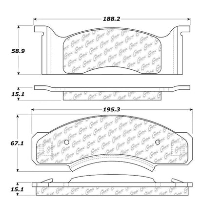 Centric Parts Disc Brake Pad Set with Semi-Metallic compounds for 102.00330