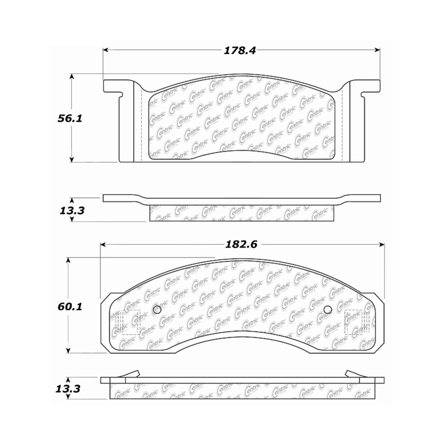 Centric Parts Disc Brake Pad Set Shimmed Semi-Metallic 102.00340