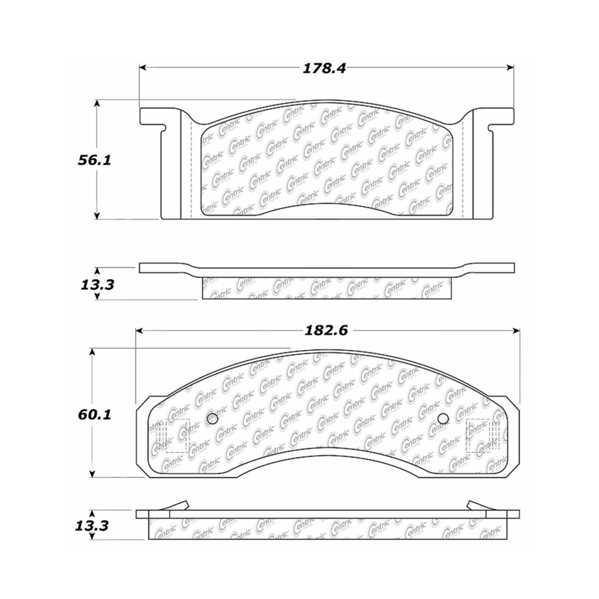 Centric Parts Disc Brake Pad Set Shimmed Semi-Metallic 102.00340
