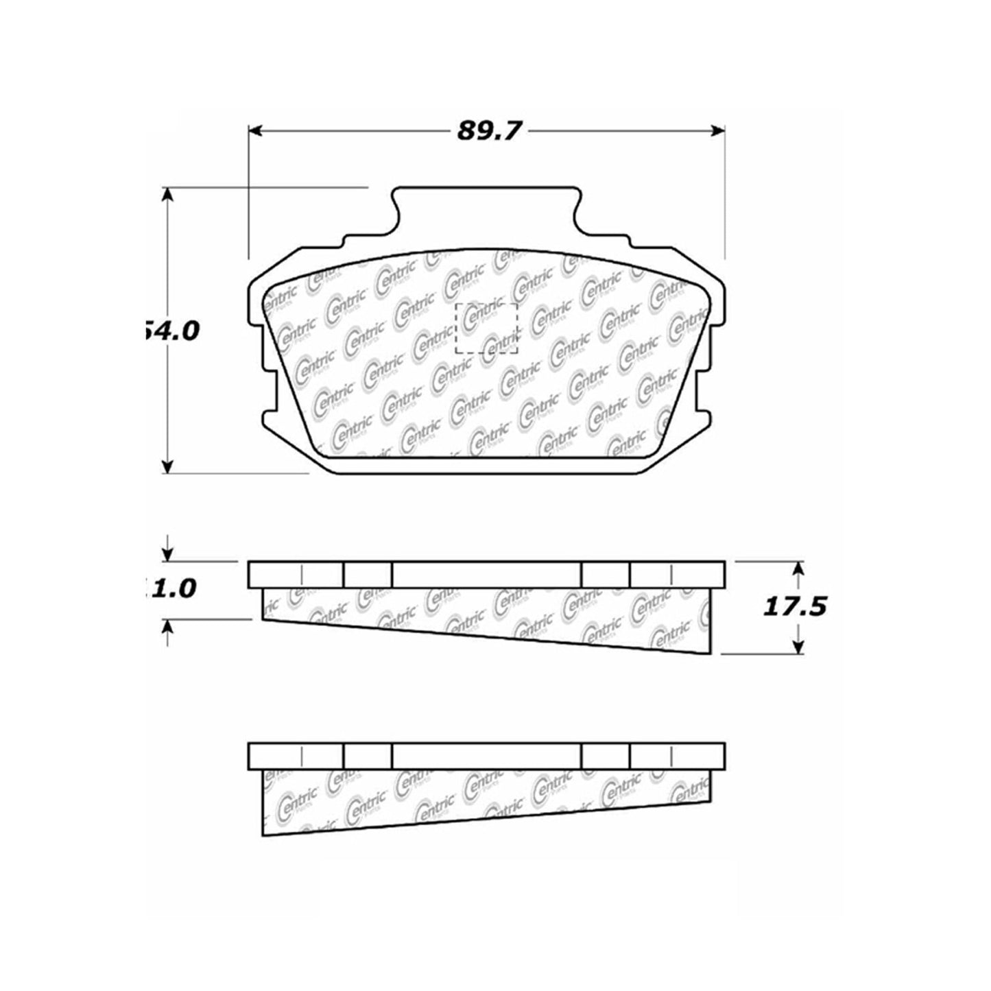 Centric Parts Disc Brake Pad Set Shimmed Semi-Metallic for 100% Asbestos and Copper Free Formula 102.00370