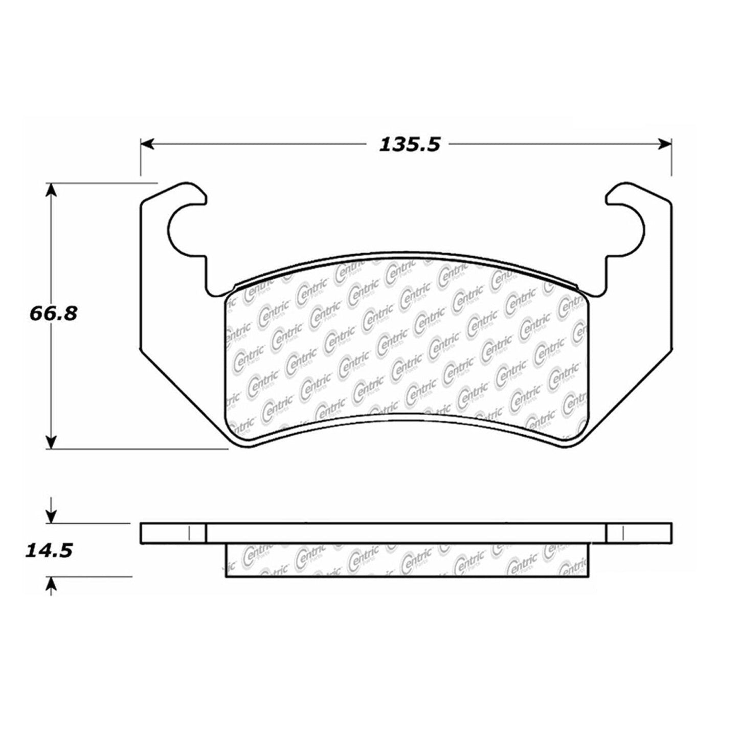 Centric Parts Disc Brake Pad Set Shimmed Semi-Metallic for 100% Asbestos and Copper Free Formula 102.00380