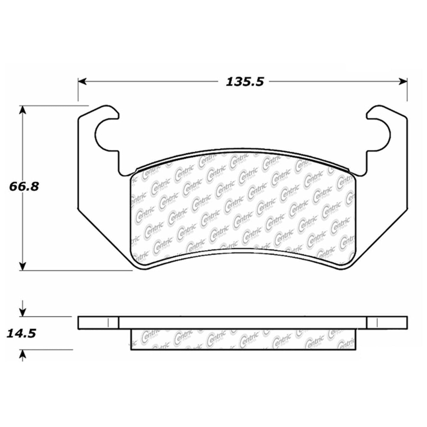 Centric Parts Disc Brake Pad Set Shimmed Semi-Metallic for 100% Asbestos and Copper Free Formula 102.00380