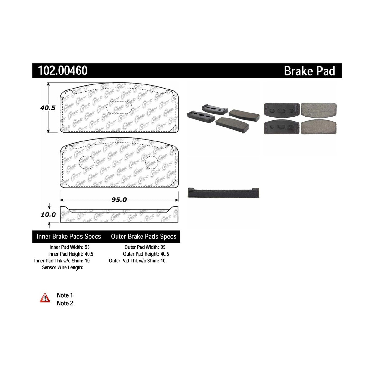 Centric Parts Disc Brake Pad Set Semi-Metallic with Shims for 1960-1971 Renault Models 102.00460