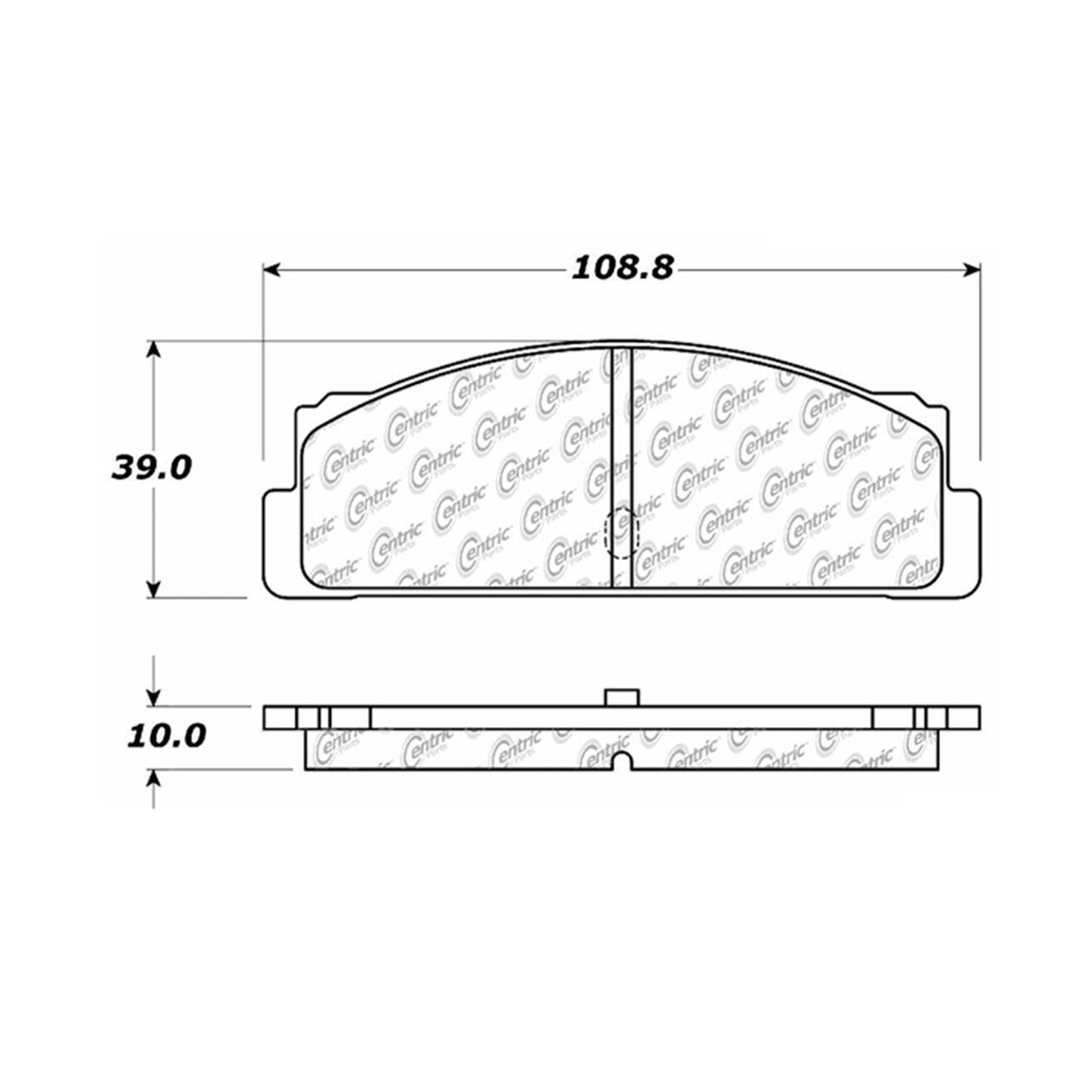 Centric Parts Disc Brake Pad Set Semi-Metallic with Noise Reduction 102.00710