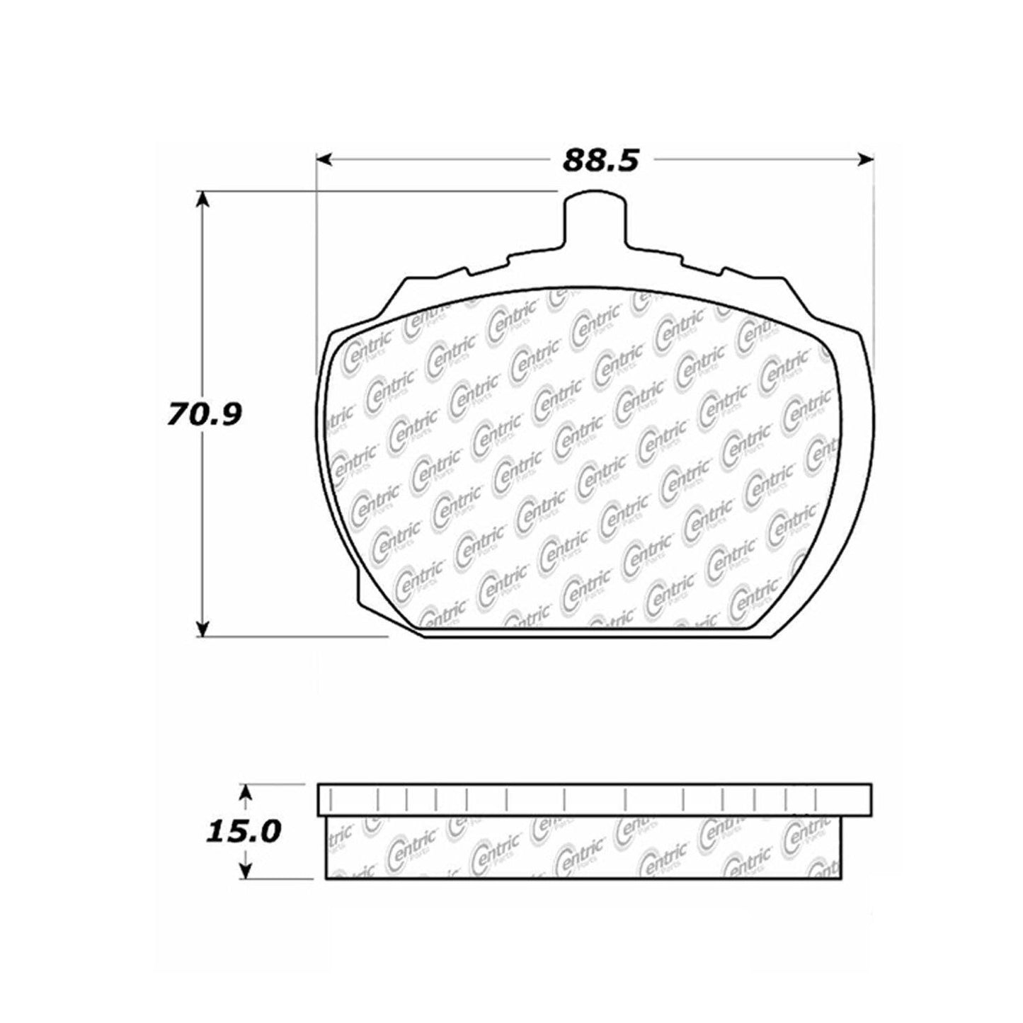 Centric Parts Disc Brake Pad Set with Semi-Metallic compounds 102.00810