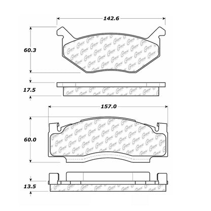 Centric Parts Disc Brake Pad Set Shimmed for Noise Reduction with Semi-Metallic Compounds 102.00840