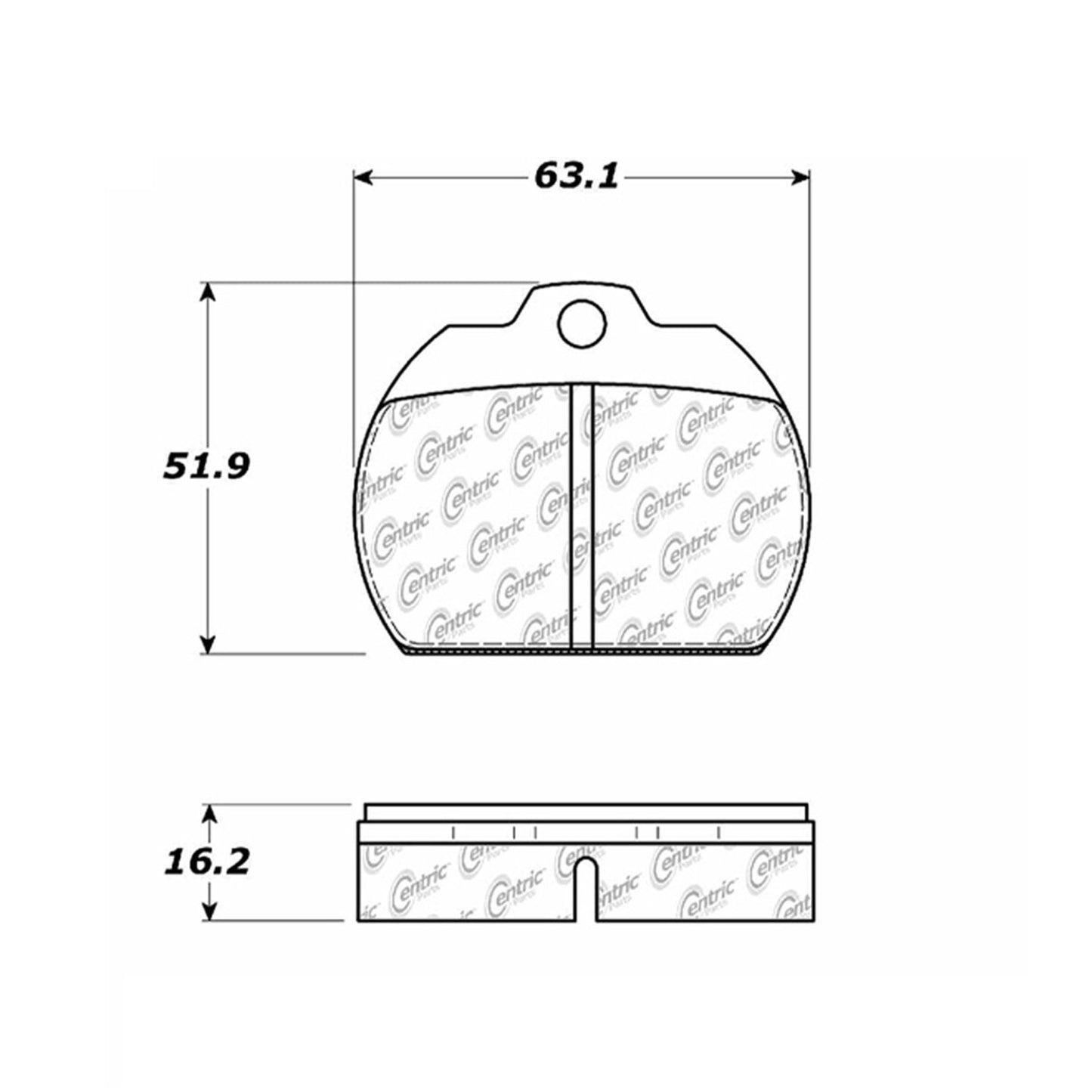 Centric Parts Disc Brake Pad Set Semi-Metallic with Noise Reduction 102.00880