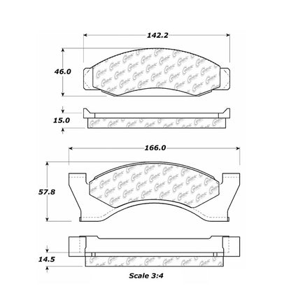 Centric Parts Disc Brake Pad Set Shimmed for Noise Reduction with Semi-Metallic Compounds 102.00900