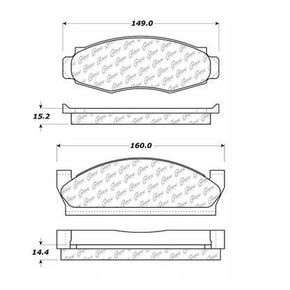 Centric Parts Disc Brake Pad Set Semi-Metallic with Shims for 1977-1983 American Motors and Ford F-100/F-150 102.00910