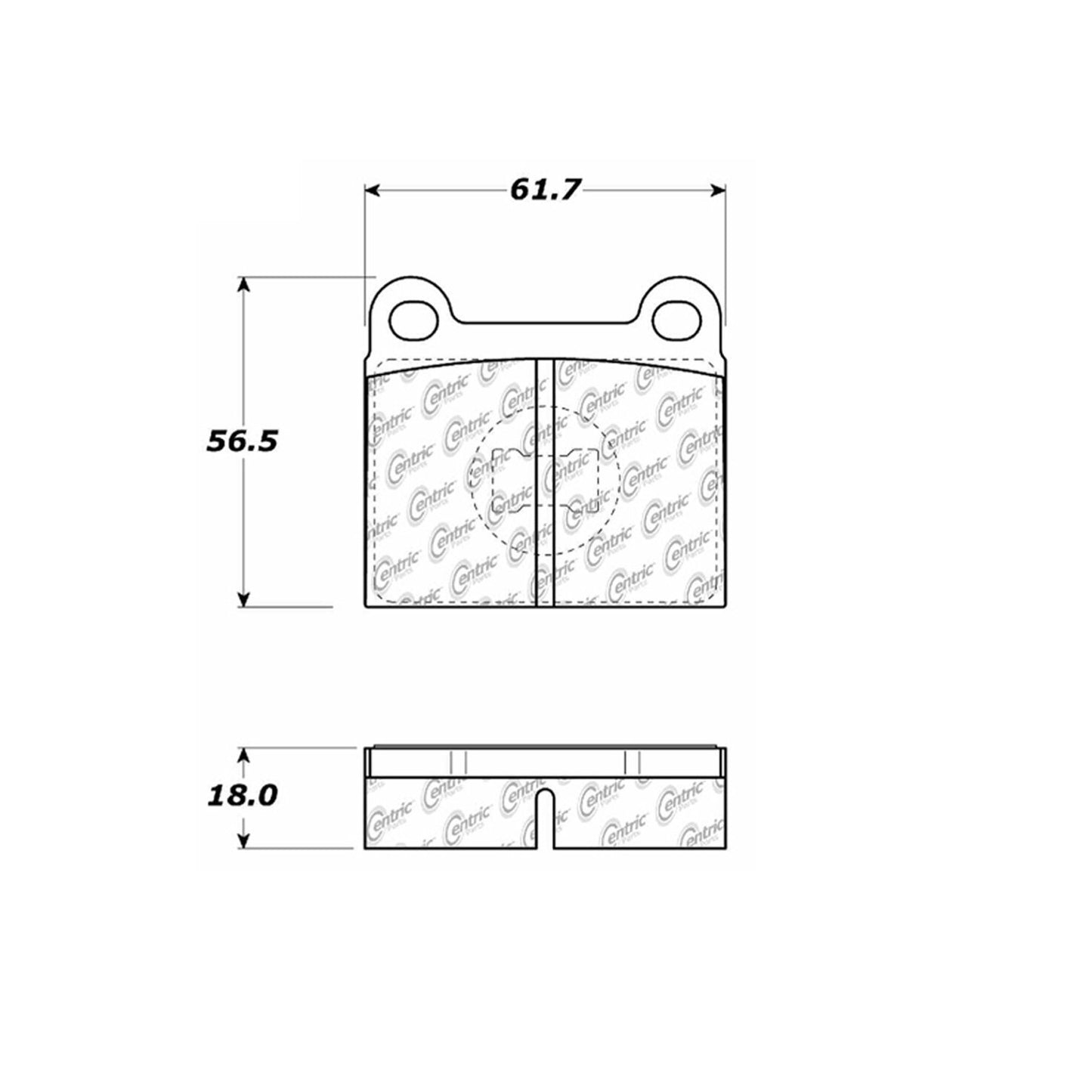 Centric Parts Disc Brake Pad Set Semi-Metallic with Shims for 1973-1987 Audi Fox, BMW 1600 102.00960