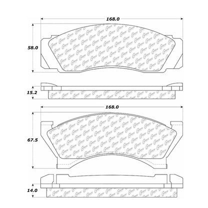 Centric Parts Disc Brake Pad Set Semi-Metallic with Shims for 1975-1980 Ford Granada LTD Thunderbird Lincoln Continental Mark IV V Versailles Mercury Grand Marquis Monarch 102.01020