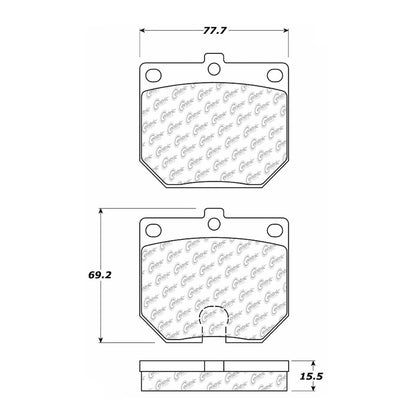 Centric Parts Disc Brake Pad Set Semi-Metallic with Shims for Nissan 200SX 1980-1983, Toyota Corona 1972-1982