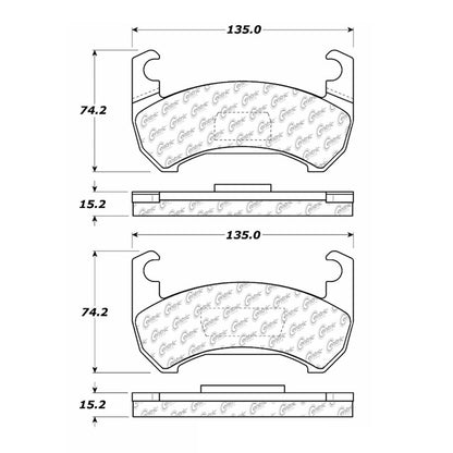 Centric Parts Disc Brake Pad Set Semi-Metallic with Shims for 1976-1980 Buick Skyhawk Chevrolet Monza Oldsmobile Starfire Pontiac Sunbird 102.01190