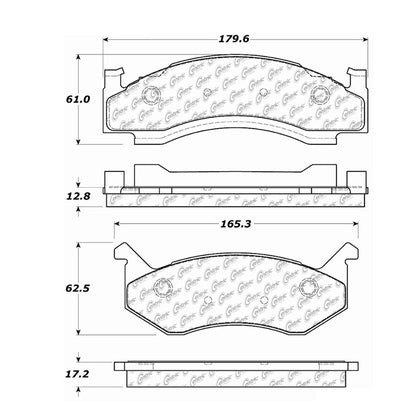 Centric Parts Disc Brake Pad Set Semi-Metallic with Shims for 1974-1994 Chrysler Imperial Newport New Yorker Town & Country Dodge B100 102.01230