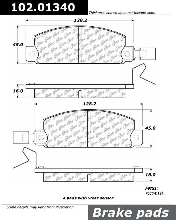 C-Tek Semi-Metallic Brake Pads with Shims 102.01340