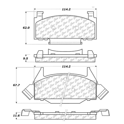 Centric Parts Disc Brake Pad Set Semi-Metallic with Shims for 1976-1979 Chevrolet Chevette 102.01390