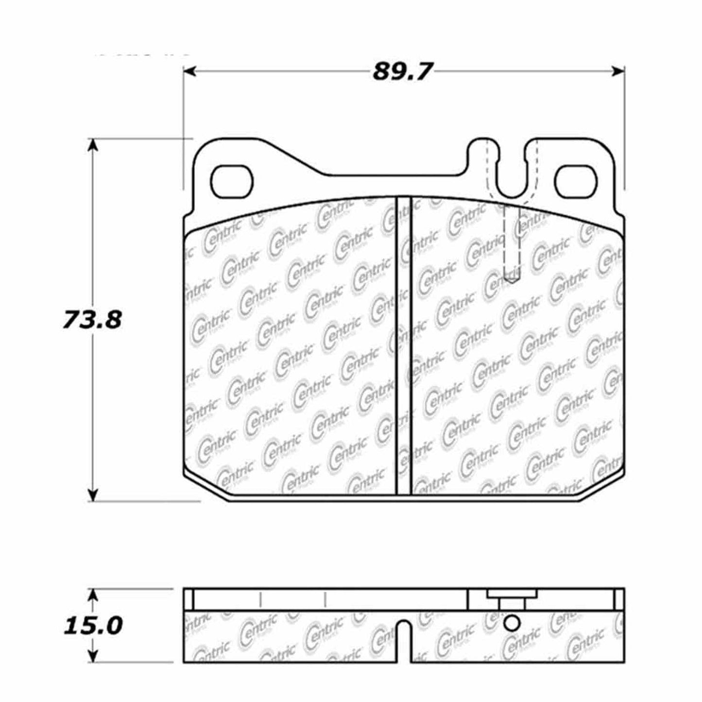 Centric Parts Disc Brake Pad Set Semi-Metallic with Shims for Mercedes-Benz 1973-1980 102.01450