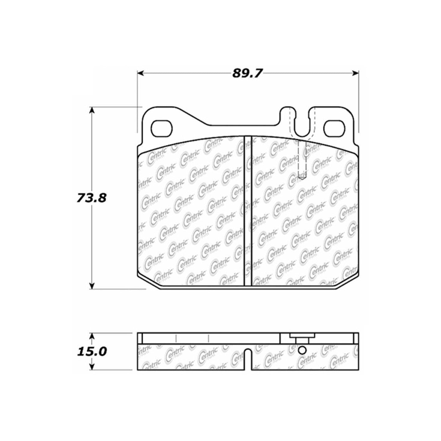 Centric Parts Disc Brake Pad Set Semi-Metallic with Shims for Mercedes-Benz 1973-1980 102.01450