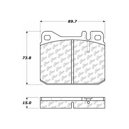 Centric Parts Disc Brake Pad Set Semi-Metallic with Shims for Mercedes-Benz 1973-1980 102.01450