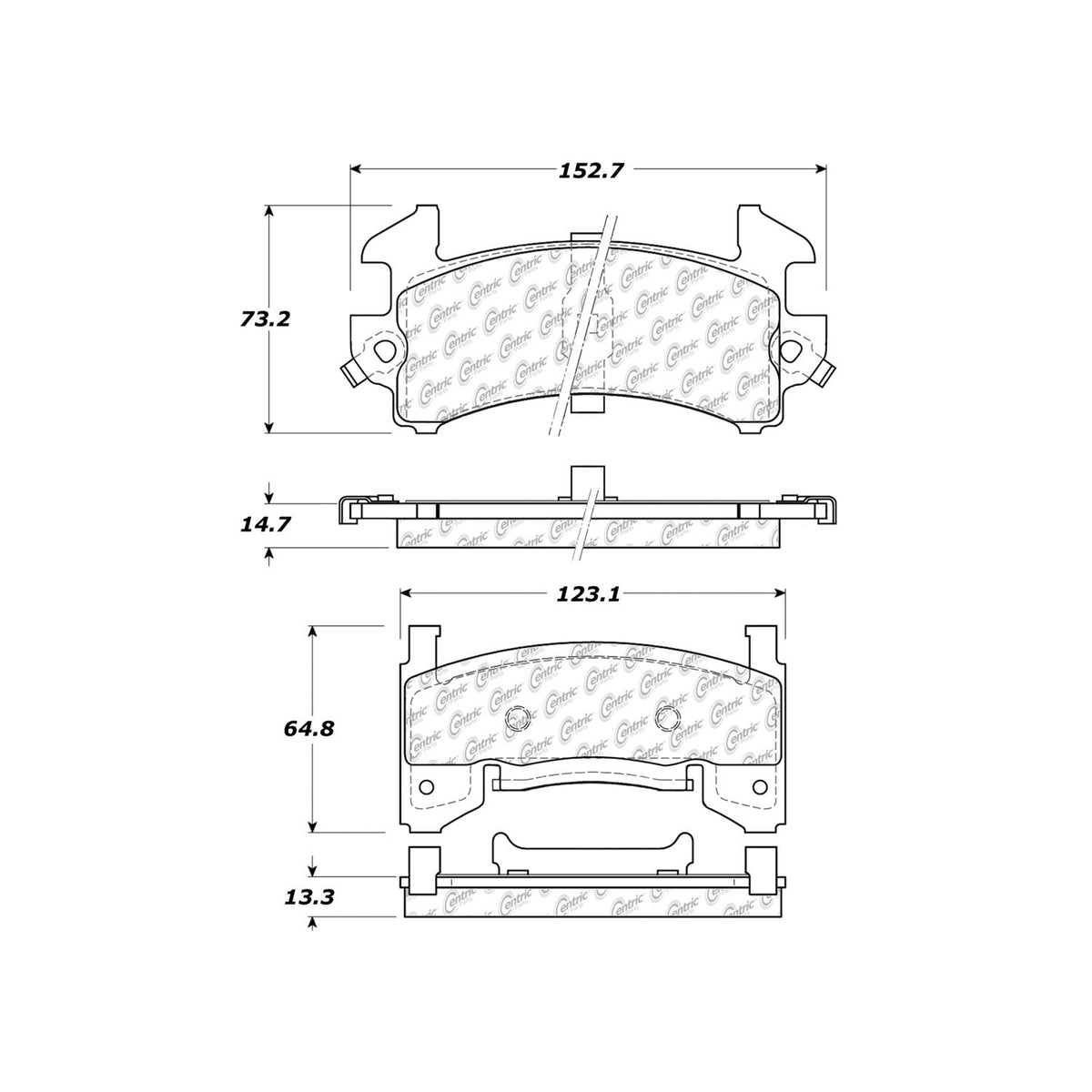 Centric Parts Disc Brake Pad Set Semi-Metallic with Shims for 1981-1997 Buick, Chevrolet, Cadillac 102.01540