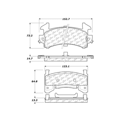 Centric Parts Disc Brake Pad Set Semi-Metallic with Shims for 1981-1997 Buick, Chevrolet, Cadillac 102.01540
