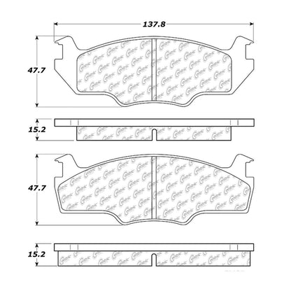 Centric Parts Disc Brake Pad Set Semi-Metallic with Shims for 1984 Volkswagen Jetta Rabbit 102.01580