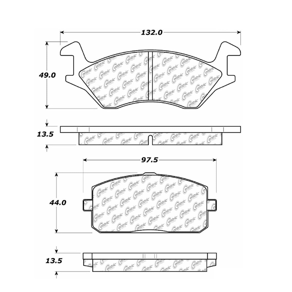 Centric Parts Disc Brake Pad Set Semi-Metallic with Shims for 1981-1984 Toyota Starlet 1980-1982 Tercel 102.01800